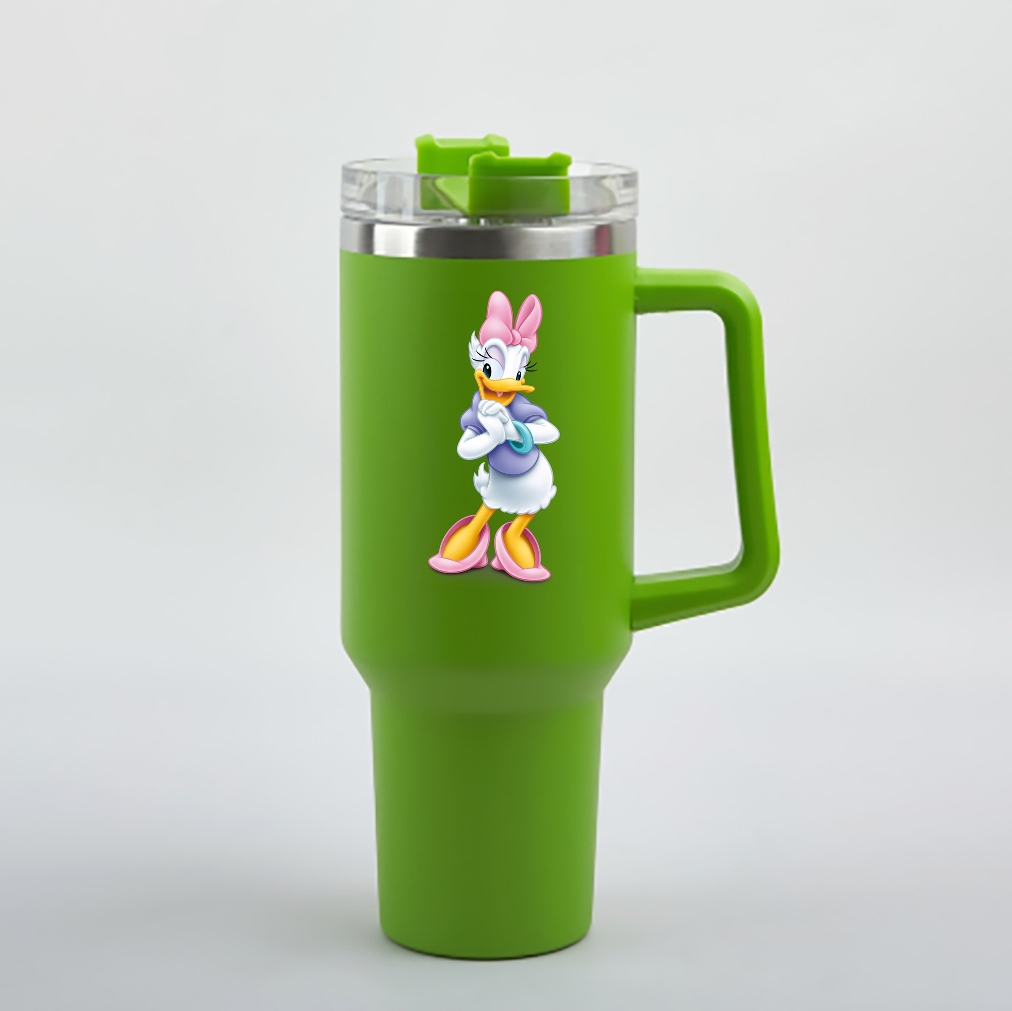 （画像用） ミッキーマウス Mickey Mouse 1200mL車用タンブラー - クリスタルステッカー（プラスチックストロー付き）
